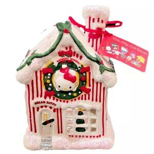 Hello Kitty Blue Sky Ceramics Christmas Warmest Wishes Cottage -Tea Light Holder